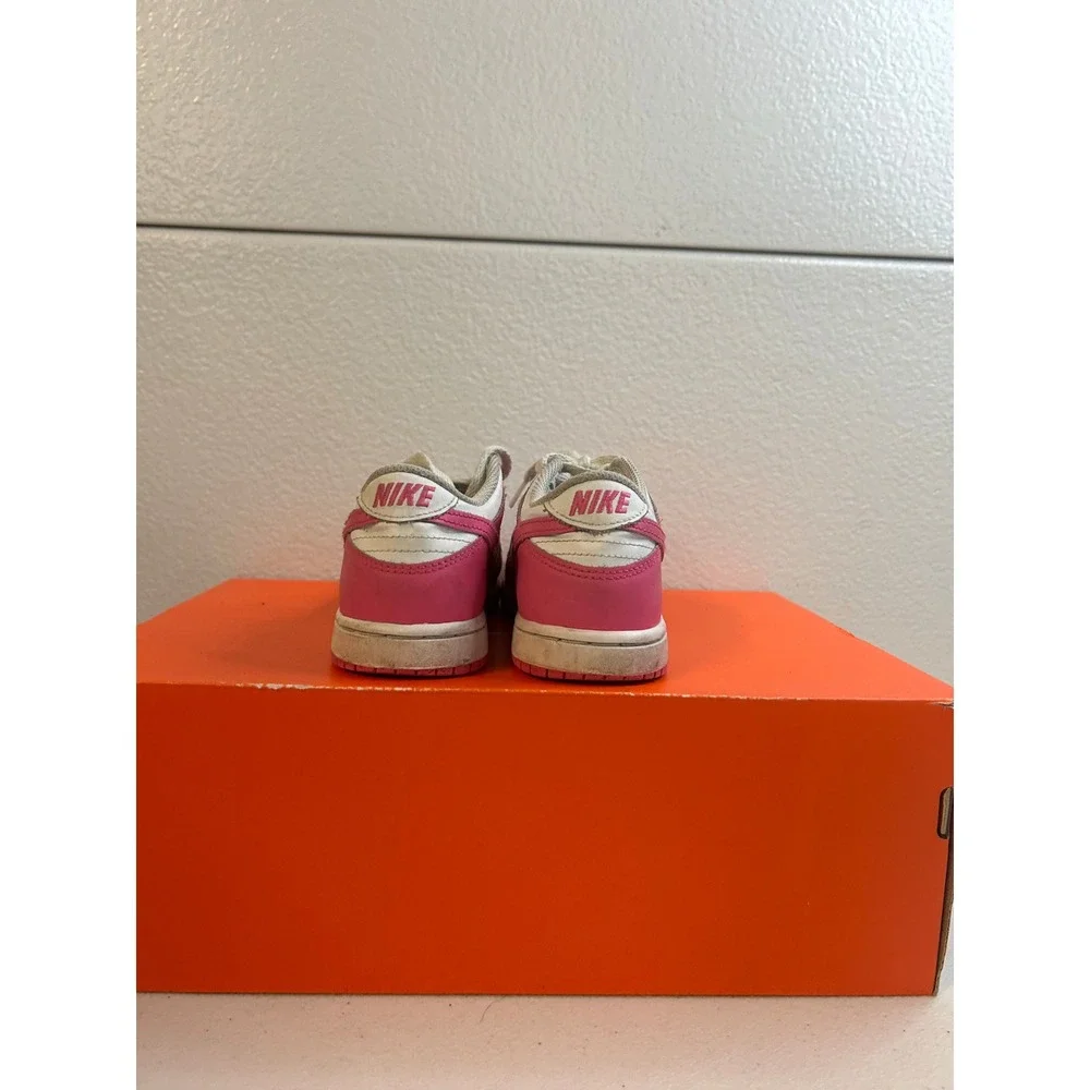 Nike Dunk Low Active Fuchsia White Kids Sneakers Size 13.5C #2181